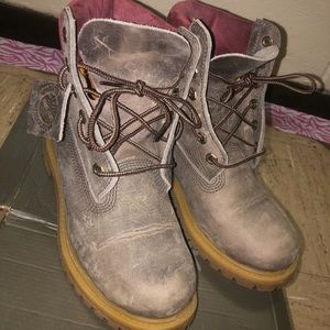 Rare Gray & Maroon Timberlands